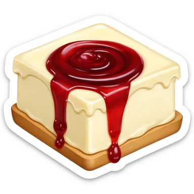 Baltic curd snack with jam sticker