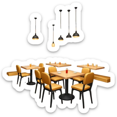 comversacion dentro de un restauant  sticker