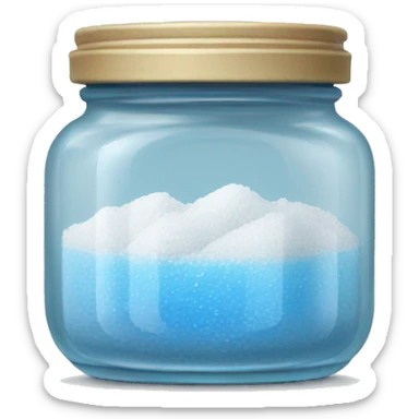 Salt in jars with blue lids sticker