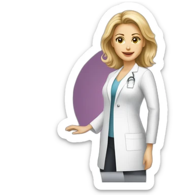 Posh-Radiologist-performing-breast-mammography-to-leni-klum sticker