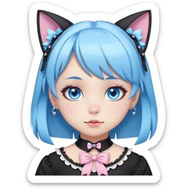 Pastel Kawaii Cute Beautiful Elegant Pretty Anime Punk Lolita Catgirl sticker