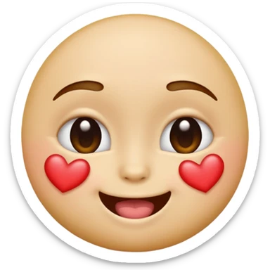 A single emoji that's feeling extreme happiness. Blushing and feeling in love. Grinning and smiling and making a kissy face. Something sweet and perfect to send to someone you love. Not a familiar love something deep and profound. Something unique. sticker