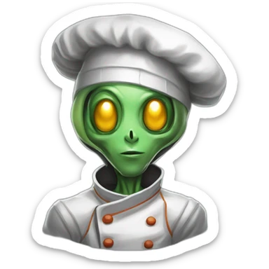 alien chef scifi roguelike rpg style inspired by slay the spire digital art sticker
