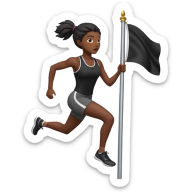 Black woman running up a flagpole  sticker