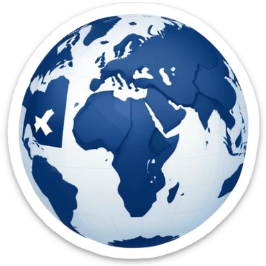 Minimalist Earth globe with continents shaped precisely to form the number 812, clean simple design, iOS style sticker