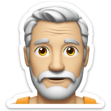 mid 50s dad, muscular, with beard, grey hair, portrait sticker