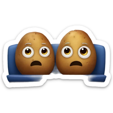 two potatoes watching a movie sticker