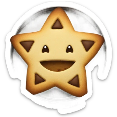 Dalgona cookie in metal tin with star shaped cutout in the middle sticker