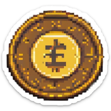 Pixel coin sticker