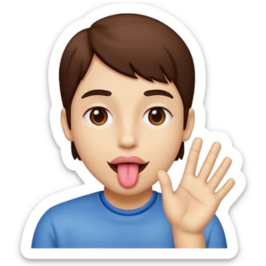 Face with tongue out hands to the side  sticker