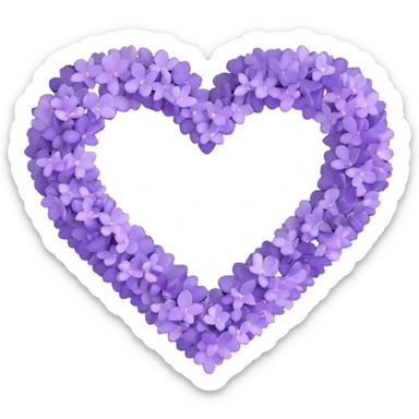 lilac heart sticker
