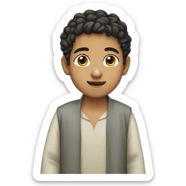 a arabic boy stand Whit israel sticker