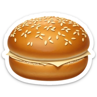 bread bun without cheese or patty sticker