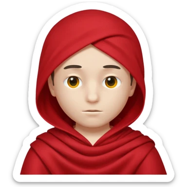 boy wearing red cloth over only eyes sticker