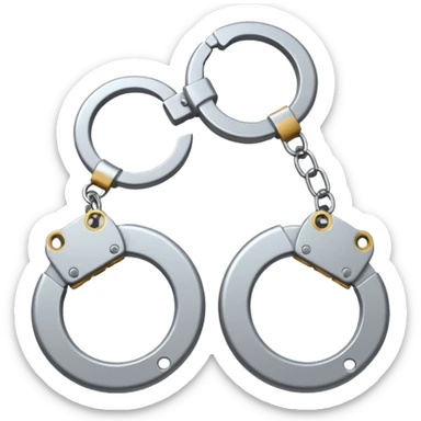 cracking handcuffs with little effects of cracks super minimalistic sticker
