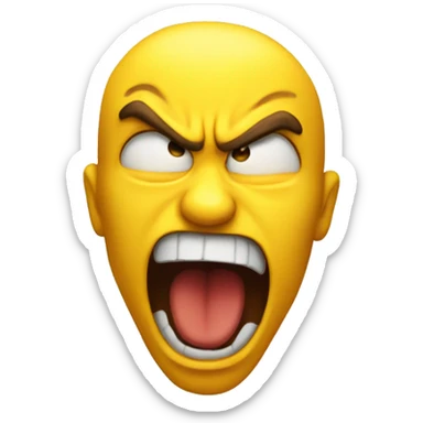 Yellow emoji with pure anger and rage sticker