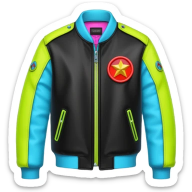 neon color Russian underground fashion jacket sticker