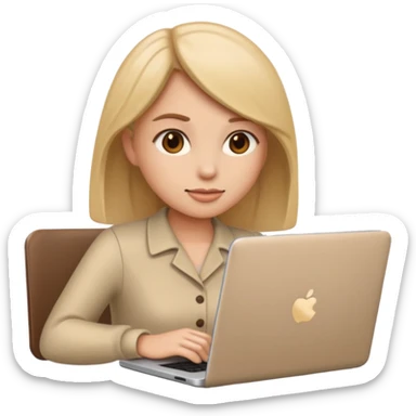 HR girl emoji with a laptop sticker