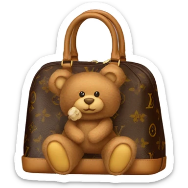 LV handbag with teddy bear  sticker
