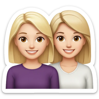 Blonde and brunette best friends women sticker