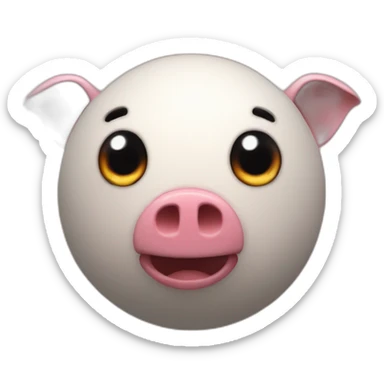 3d sphere with a cartoon Piglin skin texture with big kind eyes sticker