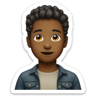 A small boy with beautiful face sticker