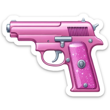 Pink glitter pistol sticker