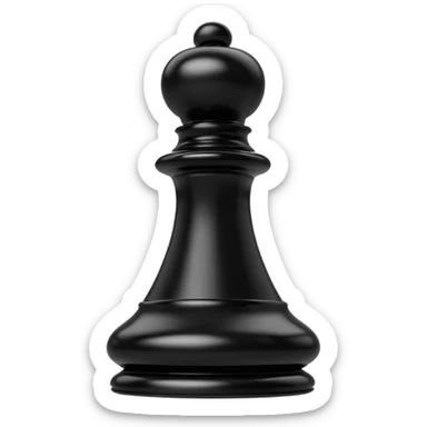 a chess pawn in 3D black style sticker