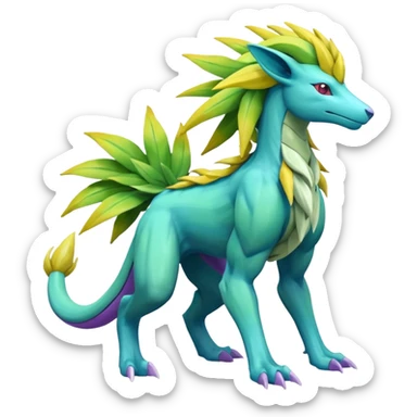 Suicune-Manectric-Meganium-Virizion-fusion (full body) sticker