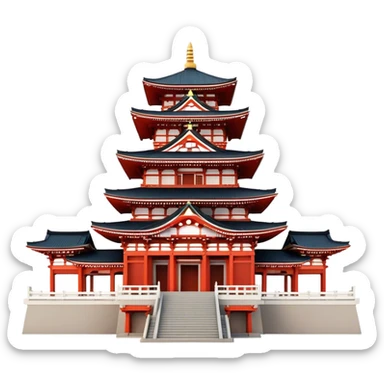 Cinematic Realistic Senso-ji Temple Landmark Emoji, depicted with the historic Tokyo temple rendered with intricate architectural detail and dynamic, cultural lighting. sticker