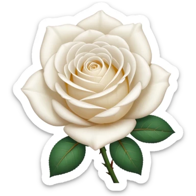 white rose, without green leaves, just flower sticker