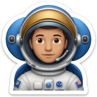 man,  astronaut, blue and black design sticker