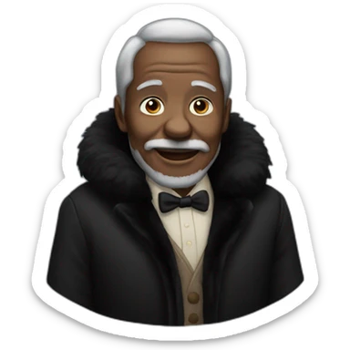 black Fur coat old man sticker