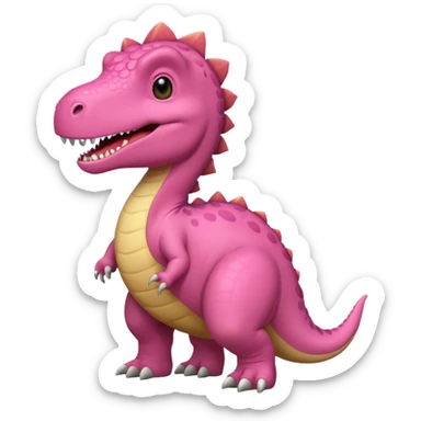 Crea un emoji de un dinosaurio de color rosa, que sea como este 🦖 sticker