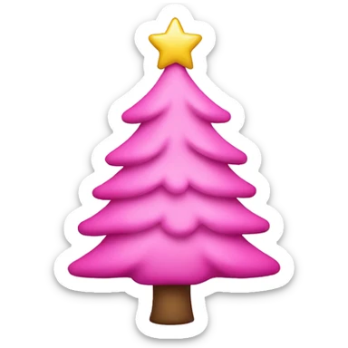 Pink Christmas tree sticker