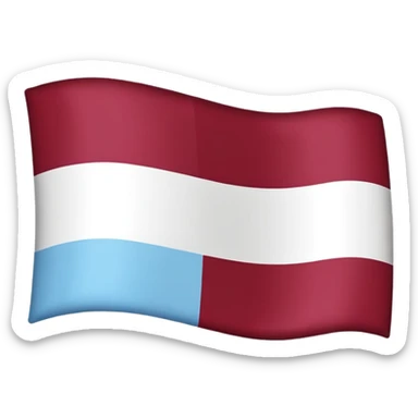 Austria flag with dark burgandy and light blue colours instead sticker