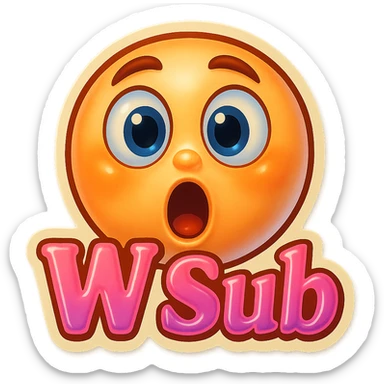 Surprised 
add the words W Sub in pink  sticker