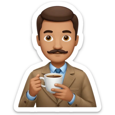 man, hold a cup of coffee sticker