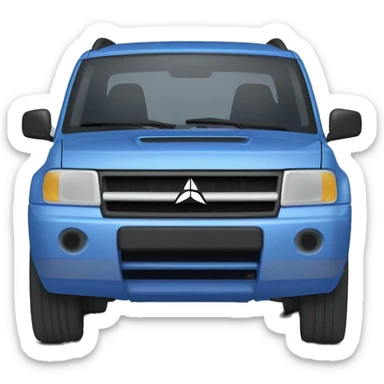 blue, 2 door, 1997 mitsubishi pajero mini, with turbo hood scoop sticker