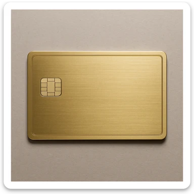 realistic style American Express Gold credit card, gold color, no text sticker