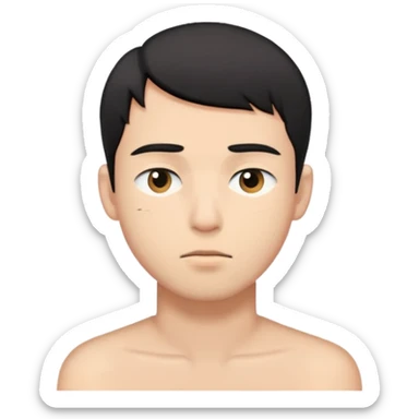 Short black haired male with one eye clearly closed, young man with short black hair closing one eye deliberately sticker