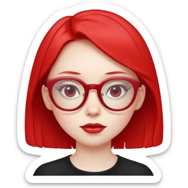 Una niña rara con anteojos rojos extra delgada y fea sticker