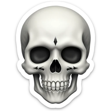 Wiz 101 casting sigil black and white death skull   inspired school sticker