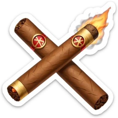 cigar with a prohibition symbol sticker