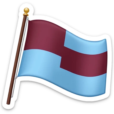  dark burgandy and light blue colour flag sticker