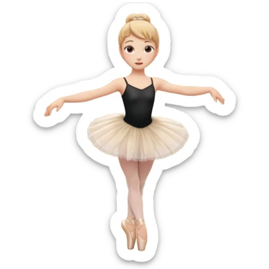 Cinematic Realistic Ballerina Portrait, depicted with lifelike skin texture, subtle rosy undertones, and soft natural lighting that enhances the gentle contours of her face. Her intricately detailed golden blonde hair is elegantly styled in an updo, sticker
