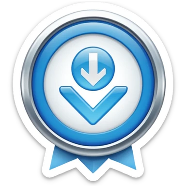 Creates a high-resolution image of the blue Meta (Facebook and Instagram) certification badge, with a white checkmark inside a blue circle, on a transparent background. The style should be simple sticker