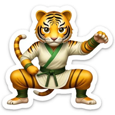 Cinematic Realistic Crouching Tiger, Hidden Dragon Pop Culture Emoji, showcasing a mystical portrayal of ancient martial arts rendered with dynamic textures and epic lighting. sticker