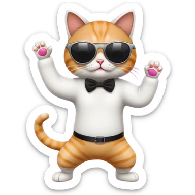 Cat dancing at nightclub  sticker