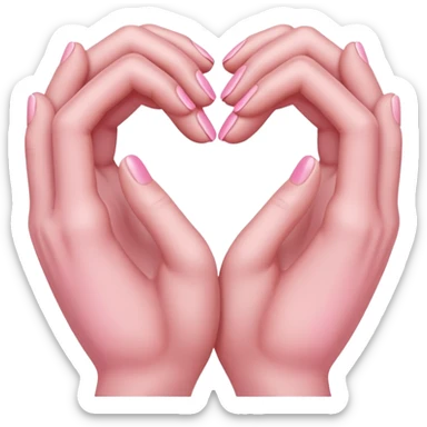 light pink hands creating a heart symbol sticker